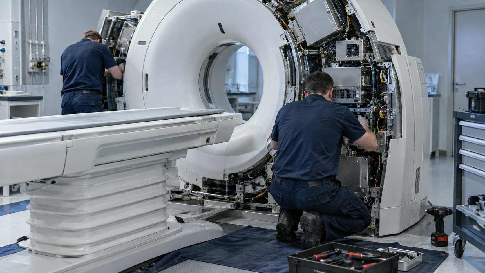 Konsept görsel: CT sisteminin kontrollü teknik sökümü